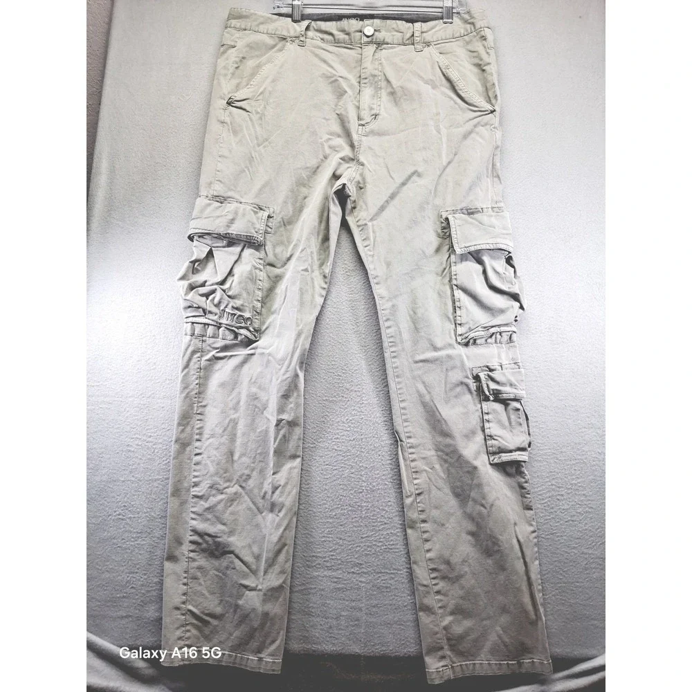 JNCO Men Cargo Pants‎ Pockets Size 36 RN# 139815 Light Green